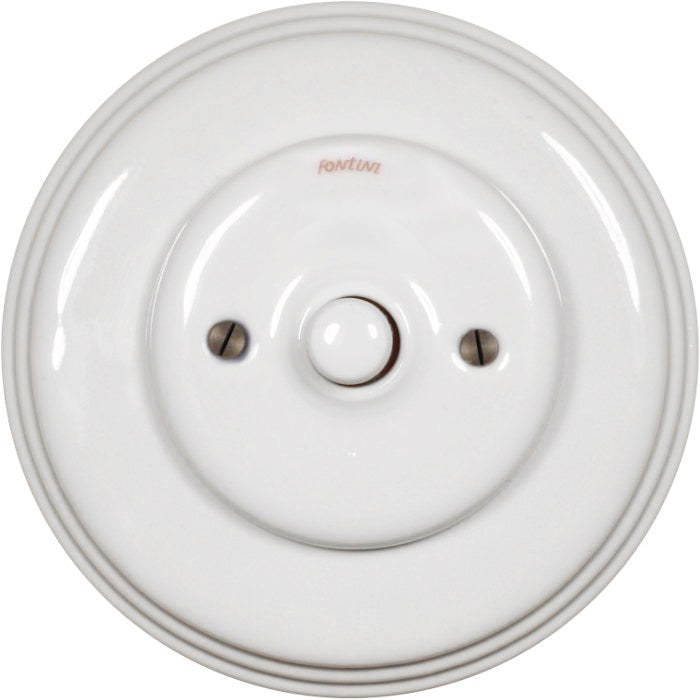 Fontini Dimmer- White Porcelain Push-Button Switch