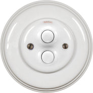 Fontini Dimmer- White Porcelain Double Push-Button Switch thumbnail image