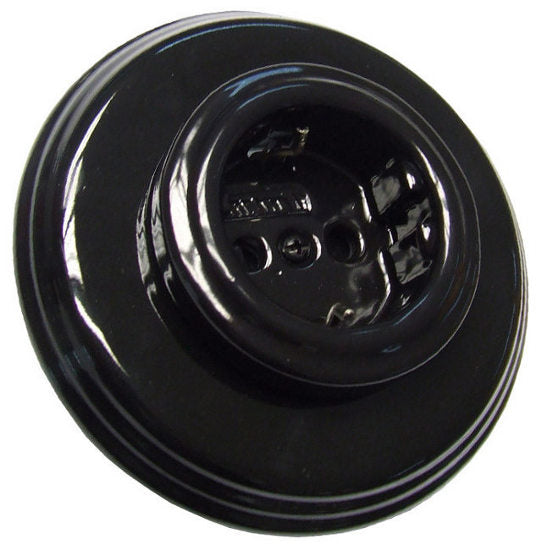 Outlet - Black Porcelain, Single-Outlet Cover Frame - Fontini