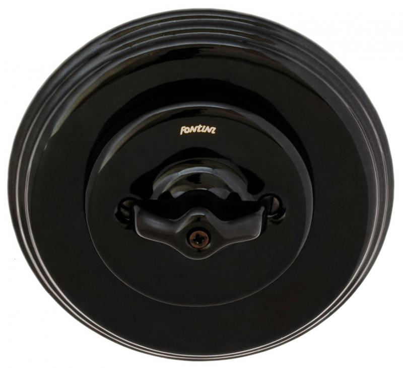 Fontini Dimmer - Black Porcelain Rotary Switch