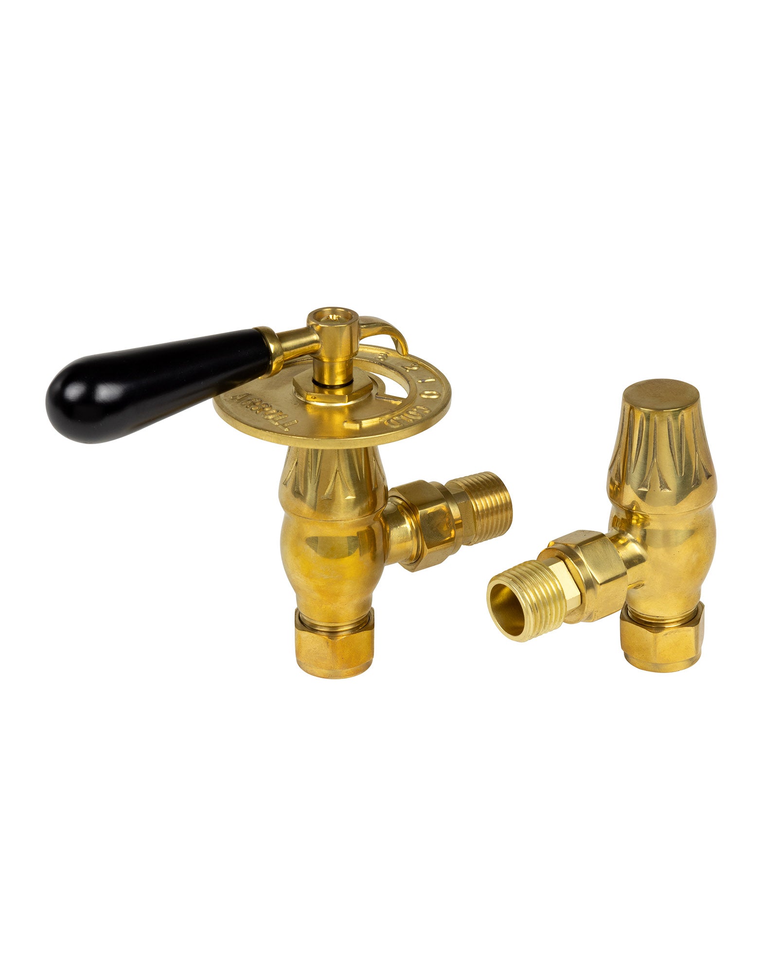 Radiator valve - Castle knob Strömsfors brass/wood image