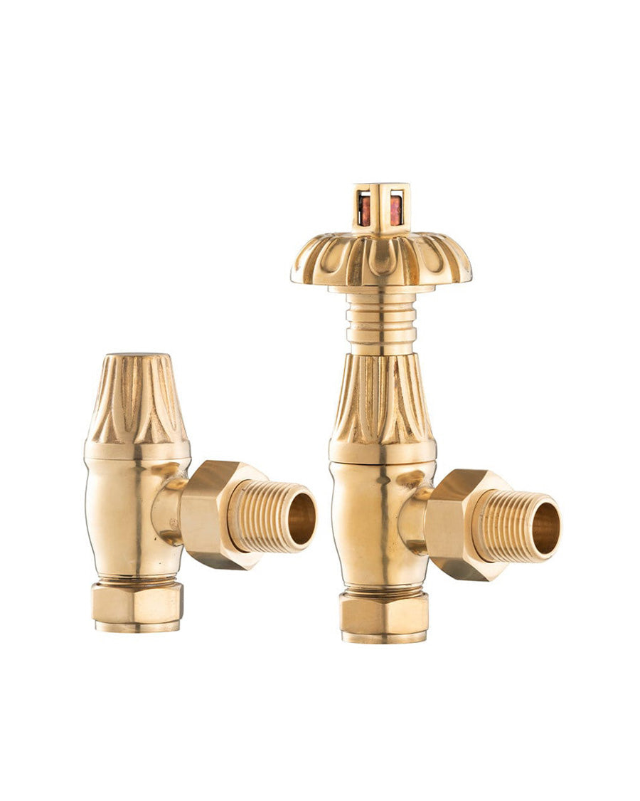 Radiator valve thermostat - Chelsea brass image
