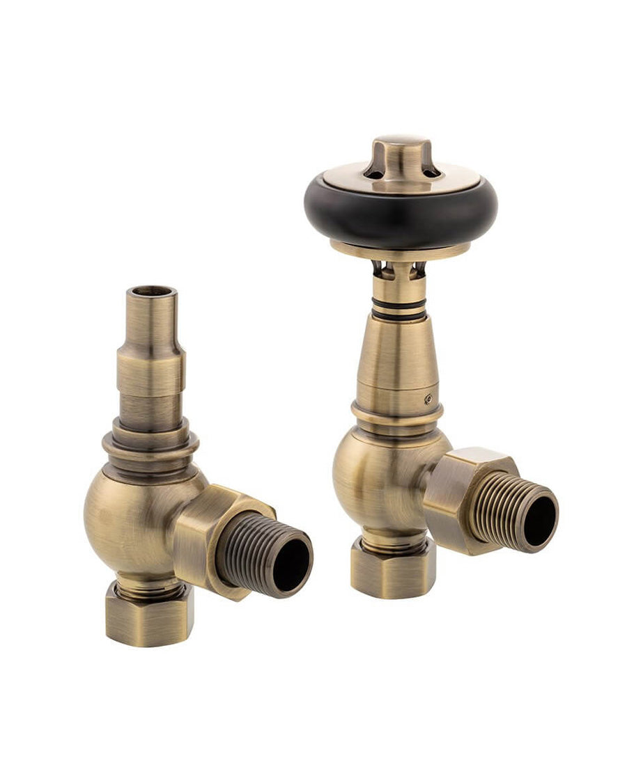 Radiator valve thermostat - Kensington bronze/wood image