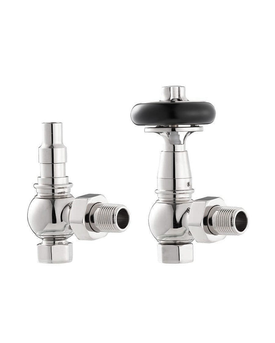 Radiator valve thermostat - Kensington chrome/wood image