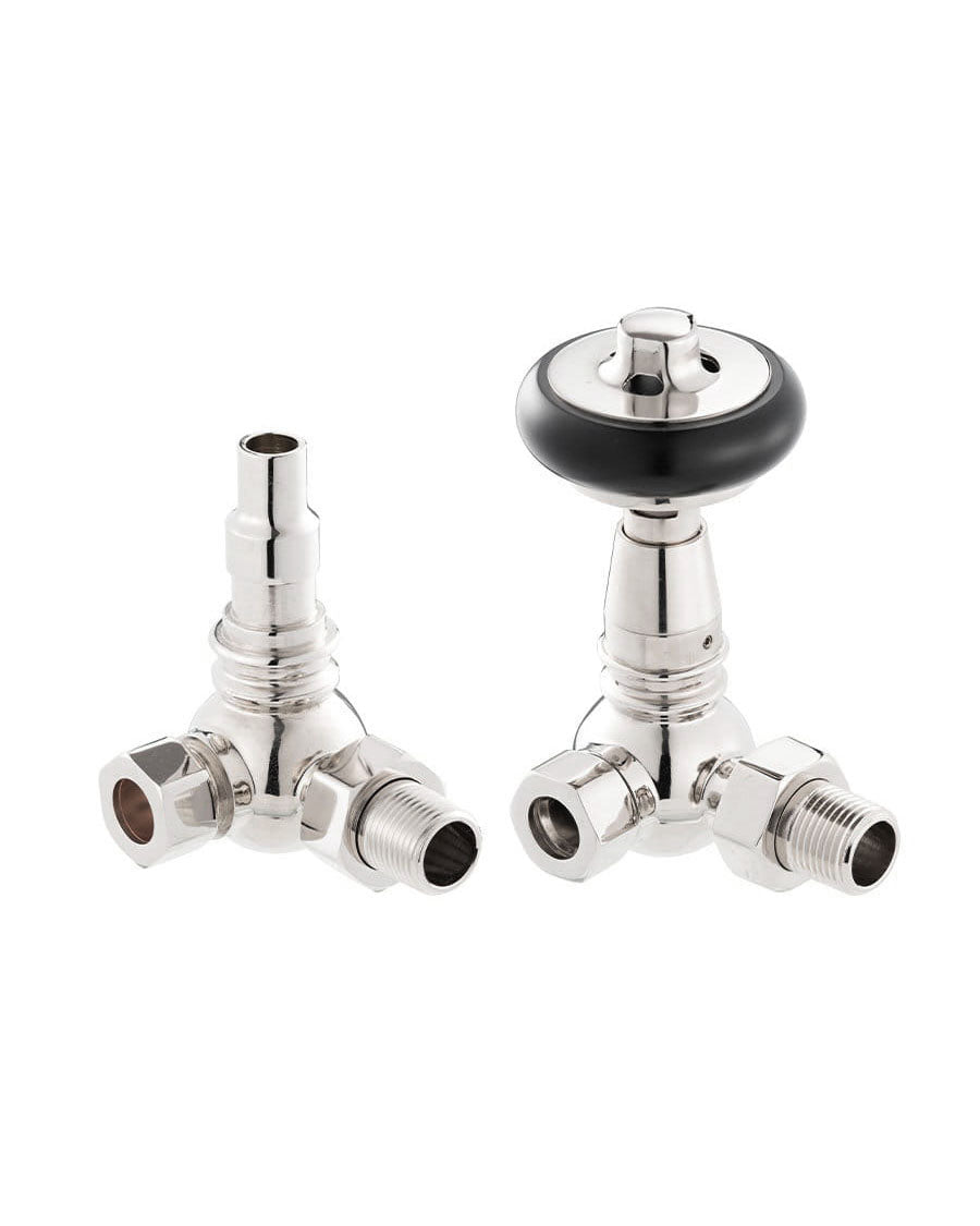 Radiatorkraan thermostaat - York (schuin) chroom/hout image