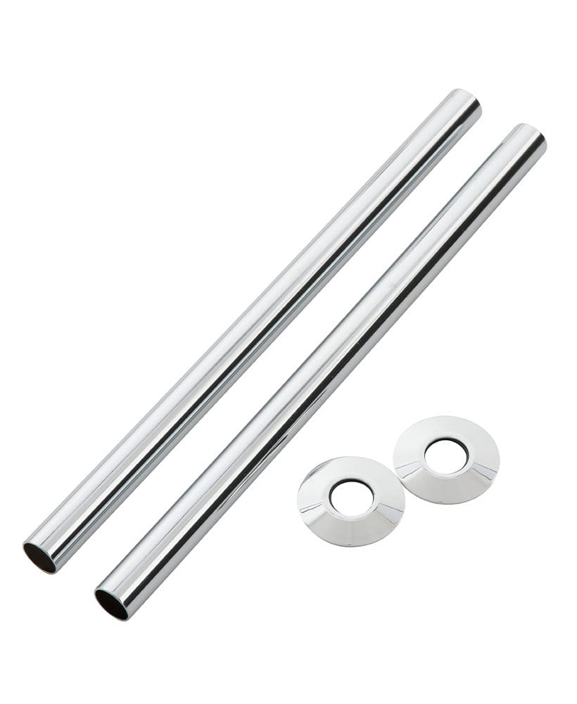 Pipe cover/pipe collar 130 x 18 mm for water pipes - Chrome image