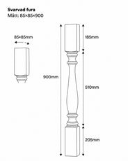 Dreid stolpe - Furu 900 x 85 mm thumbnail image