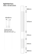 Wood grooved column - 2500 x 85 mm (98,4 x 3,3 in.) thumbnail image