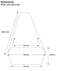 Bunnstokk til rekkverk - 40 x 85 x 2350 mm thumbnail image