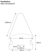 Handrail for staircase - 57 x 65 x 2350 mm (2.2 x 2.6 x 92.5 in.) - Classic style thumbnail image