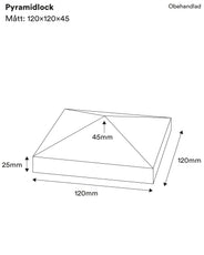 Endeknop til gelænder - Pyramidetop 120 x 120 mm thumbnail image