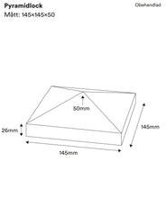 Stolpehatt til rekkverk - Pyramidehatt 145 x 145 mm thumbnail image