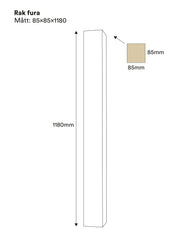 Stolpe - Lige søjle, 85 x 85 x 1180 mm, fyrretræ thumbnail image