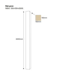 Stolpe - Lige søjle, 130 x 130 x 2500 mm, gran thumbnail image