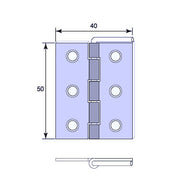 Hinges for inner windows - Jernmanufaktur 50x40 mm thumbnail image
