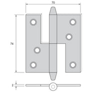 Gångjärn ofalsat - Konisk knopp för skåp thumbnail image
