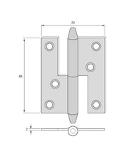 Bar Hinge - Cone Knob, non-rimmed for windows thumbnail image