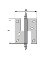 Gångjärn ofalsat - Ekollonknopp för ytterdörrar/portar thumbnail image