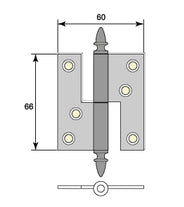 Gångjärn ofalsat - Ekollonknopp för skåp thumbnail image