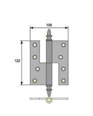 Gångjärn ofalsat - Ekollonknopp för ytterdörrar/portar thumbnail image