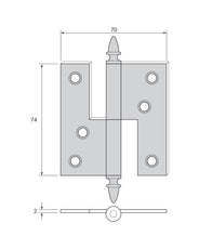 Bar Hinge - Acorn Knob, non-rimmed for cabinets thumbnail image