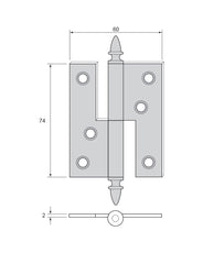 Bar Hinge - Acorn Knob, non-rimmed for cabinets thumbnail image
