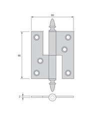 Bar Hinge - Acorn Knob, non-rimmed for cabinets thumbnail image
