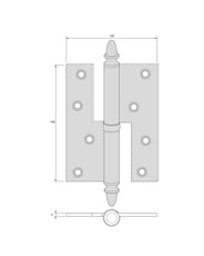 Band für ungefälzte Türen - Eichelknopf thumbnail image