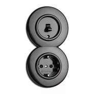 Round Bakelite light switch without frame - Toggle alternation light switch thumbnail image