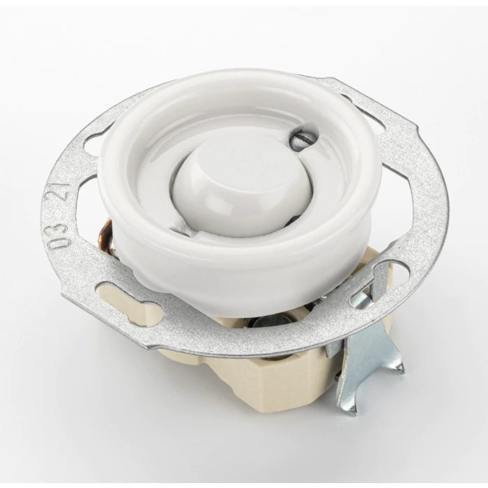 Porcelain Light Switch - Round Toggle Two-Way Light Switch image