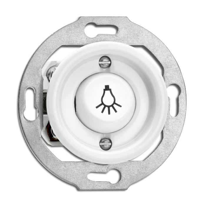 Switch Insert - Signal Button White Porcelain for Stairwell Lighting