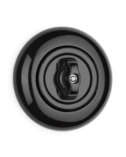 Round Rotary Switch Black Porcelain – Double Switch thumbnail image