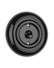 Round Light Switch Black Porcelain – Toggle Switch (Lever) thumbnail image