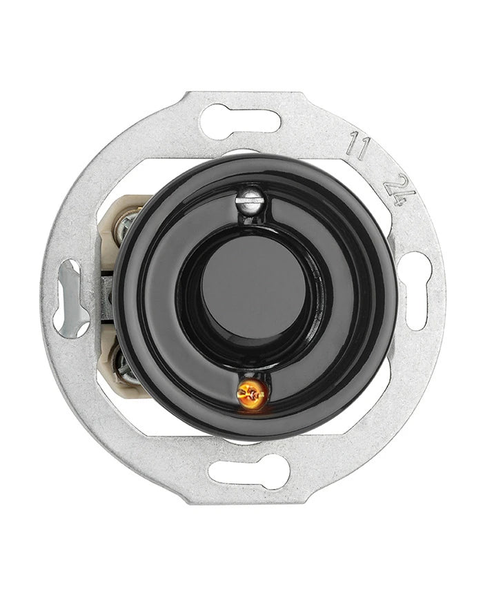 Light switch insert black porcelain – Toggle, 1-pole function