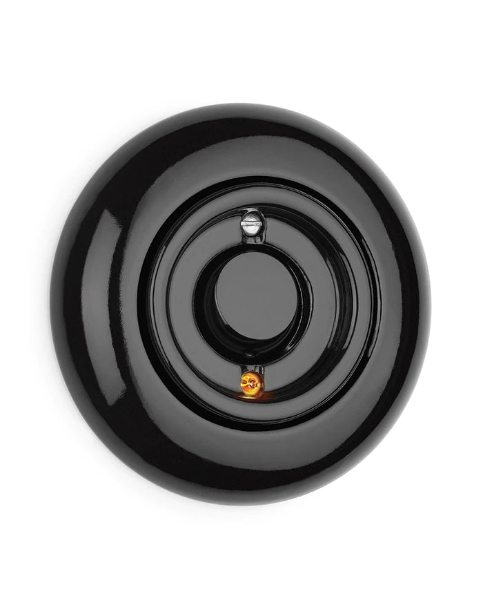 Black Porcelain 1-Pole Switch – Rocker Switch – Sekelskifte