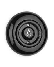 Round Light Switch Black Porcelain – Push Button for Stairwell Lighting thumbnail image