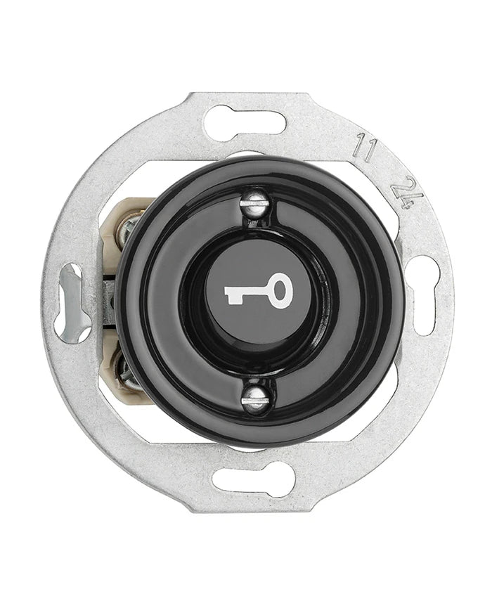 Interrupteur - Bouton d'ouverture de porte en porcelaine noire