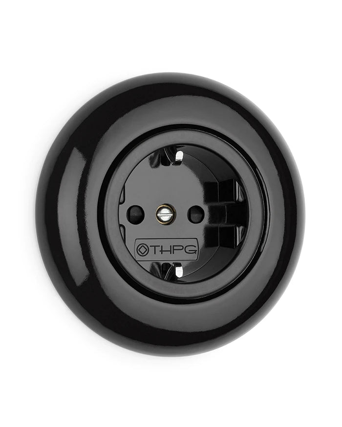 Outlet – Single – Black porcelain