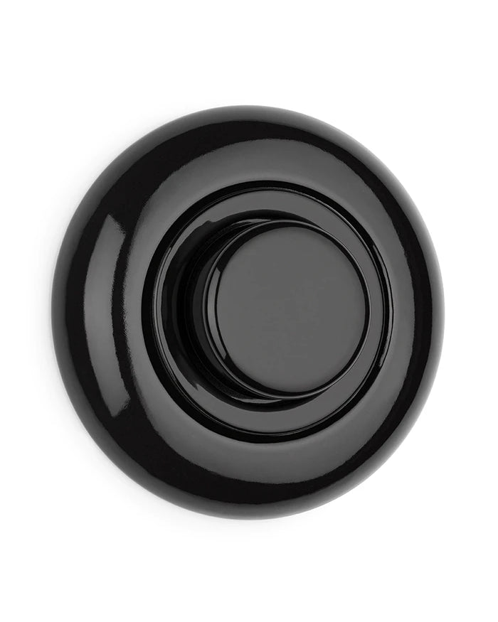 Round Black Porcelain Light Switch - PRO LED Universal Dimmer