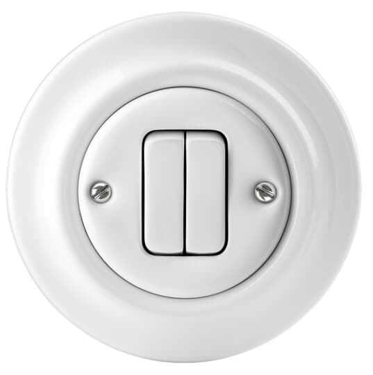 Resilient Double Push-button White Porcelain - ABB Decento