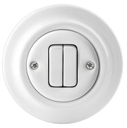Dobbelt fjederbelastet trykknap hvidt porcelæn - ABB Decento thumbnail image