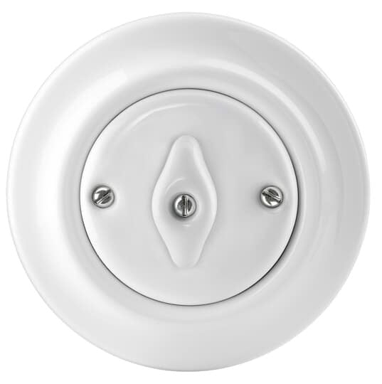 White porcelain switch (rotary) ABB Decento - Classic style – Sekelskifte
