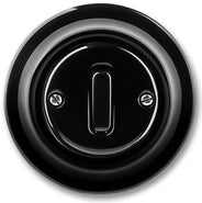 Black porcelain light switch (rocker/two-way) - ABB Decento thumbnail image
