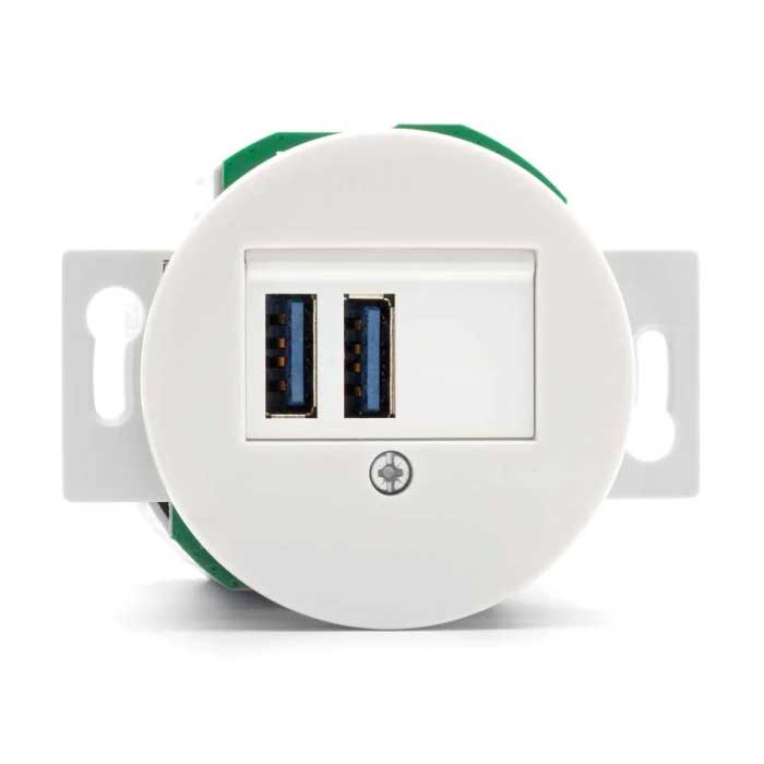 Insert USB Outlet - White Porcelain