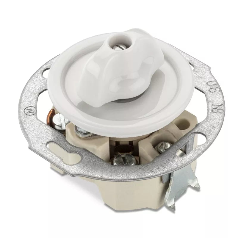 Round Porcelain Light Switch- Rotary Intermediate Light Switch image