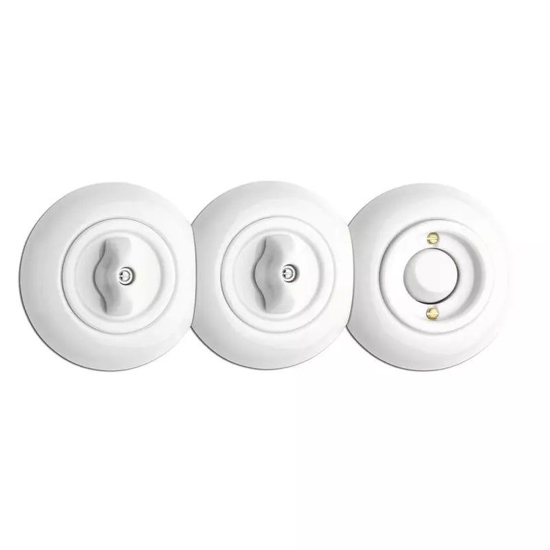 Round Porcelain Light Switch- Rotary Intermediate Light Switch image