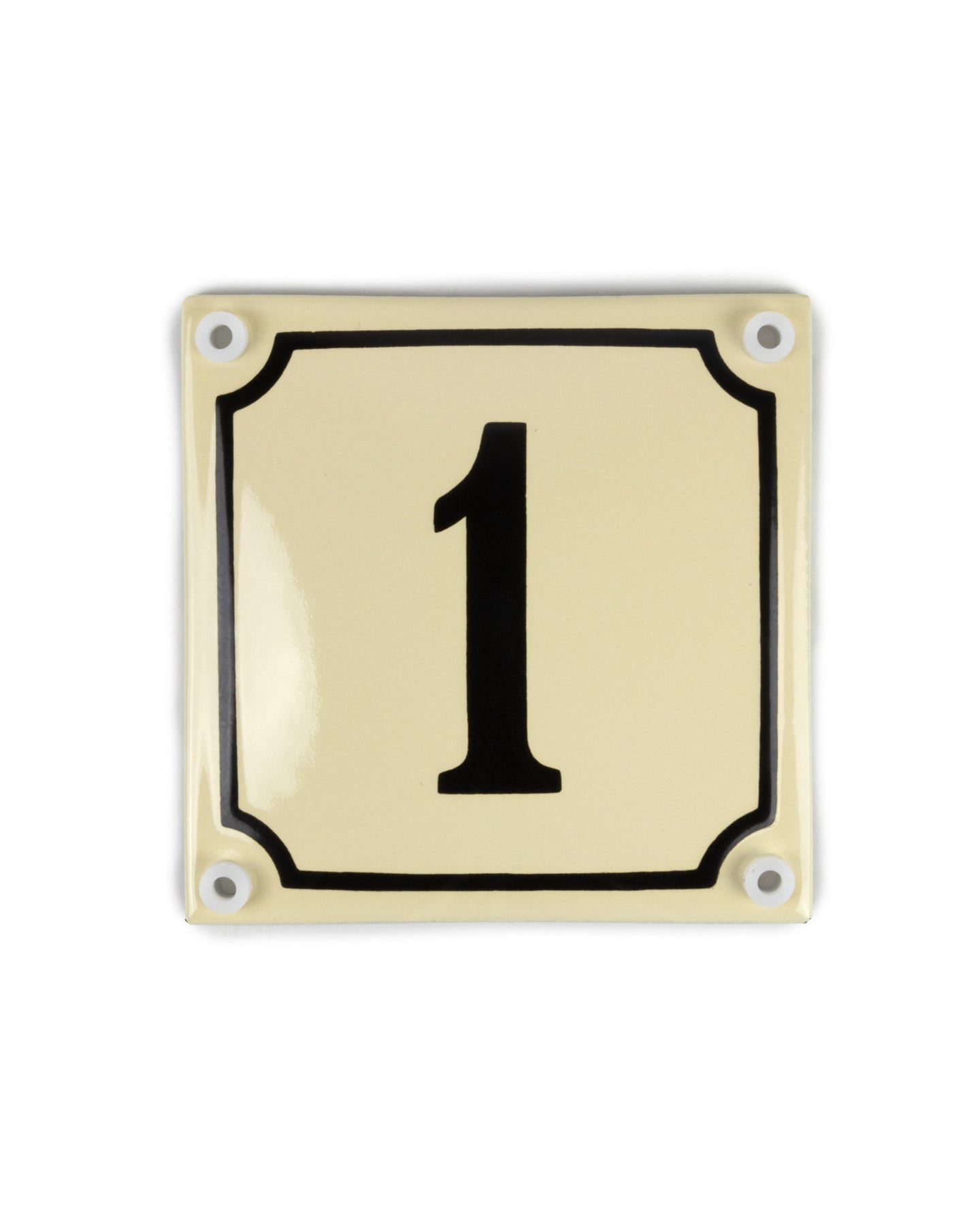 Enamel Sign - House Number, 10 x 10 cm (3.94 x 3.94 in)
