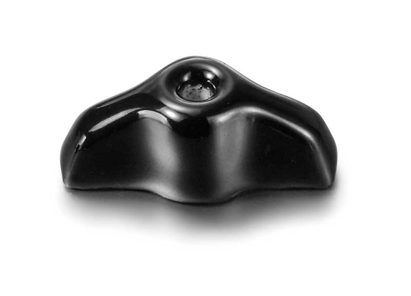 Knob to power switch - Retro, black porcelain with black screw