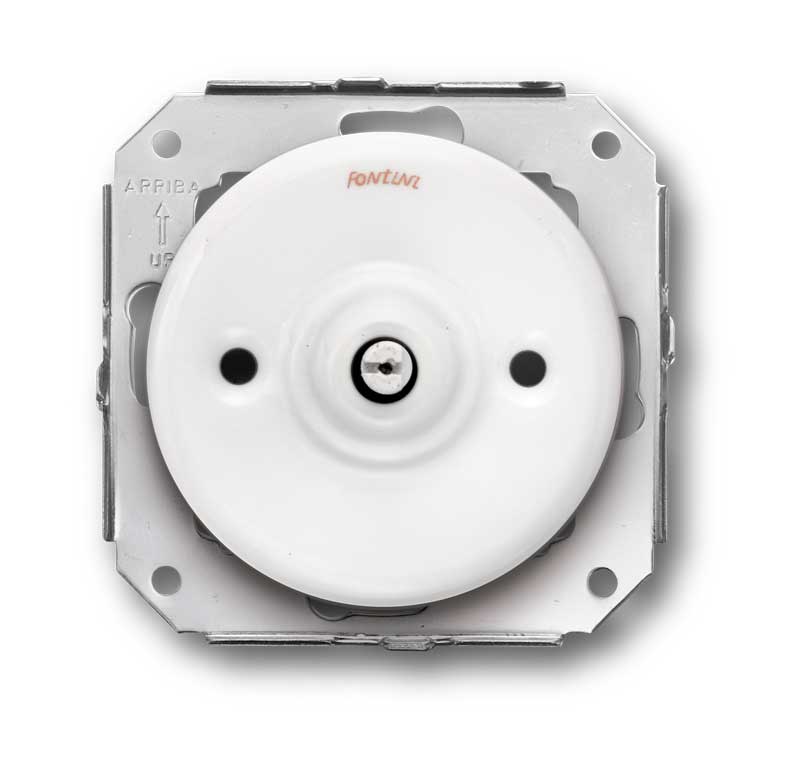 Insert without knob - Double rotary switch white porcelain - old style ...