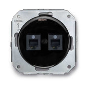 Black porcelain insert - Double RJ45 socket thumbnail image